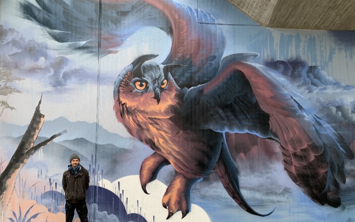 Wolken auf Beton: Ein Kunstwerk zwischen Mannheim-Friedrichsfeld und Ladenburg